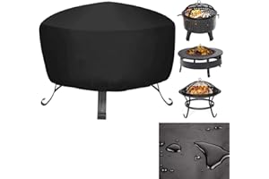 LLWQUANZSS Fire Pit Cover,Waterproof And Weatherproof Heavy Duty Round Fire Pit/Table Cover Anti-UV Heavy Duty Gas Firepit Furniture Table Covers