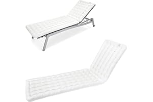 ‎HAVE A SEAT LIVING HAVE A SEAT Living - Sonnenliege Auflage Luxury | 200x60 cm - Bequeme Gartenliege Auflage, 8 cm Dick - Waschbar bis 95°C, Orthopädisch, Wetterfest - Made in Germany (200x60 cm, Weiß)