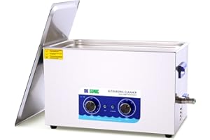 DK SONIC Limpiador Ultrasonidos de Acero Inoxidable 22L con Calentador para Partes de Pistola de Carburador Relojes de Latón Joyas Dentales Monedas de Metal