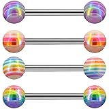 Oufer 5 Pcs Piercing Langue 14G En Acier Inoxydable 316L Avec Boule Violet  Bleu Barre De Langue Piercing Barbell Piercing Corps Bijoux Femme Homme  Anneau Ensemble 16Mm : Amazon.fr: Bijoux