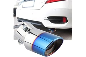 FYBIDA Zamienniki Samochodowe Tłumiki Wydechowe, Chromowana Niebieska Stal Nierdzewna Uniwersalna Zakrzywiona Rura Wydechowa Tylna Końcówka Tłumika Tylne Gardło dla Większości Samochodów z Zakrzywioną Rurą