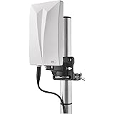 EMOS Antenna interna ed esterna Village, antenna attiva universale per ricezione remota (0-80 km) di DVB-T2, DAB, FM, Full HD