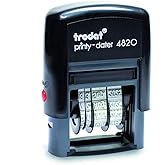 Tampon Dateur Automatique Trodat Printy 4817A - 12 Formules + Date En Français - Encre Noire Indélébile - Taille 47x3,8 Mm - Pour Documents Administratifs