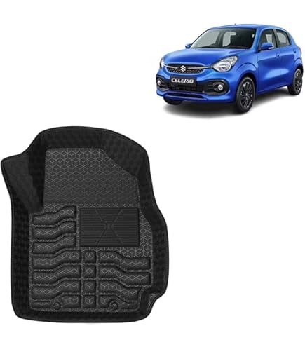Rkpsp Leather 5D Car Floor Mats for for Celerio Zxi Amt (Black