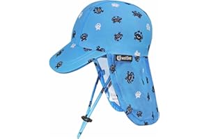 weVSwe Baby Toddler Sun Hat UPF 50+ with Full Protection, Adjustable Chin Straps, Swim Cap, Neck Flap for Outdoor Activities, Beach, Pool, Water Parks, Unisex-Babies