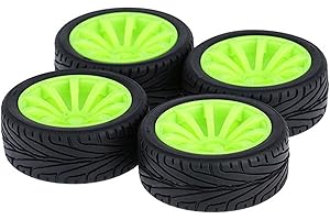 KEEDA 4 llantas 1:10 RC de 65 mm y ruedas de plástico para 1/10 HSP HPI Tamiya RC en carretera Touring Racing Drift Auto (verde)