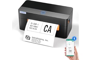 BORN4SHIP Bluetooth drukarka etykiet wysyłkowych, 4x6 termiczna drukarka etykiet, kompatybilna z Etsy, eBay, Amazon, dla małych firm spedycyjnych, czarny pomarańczowy