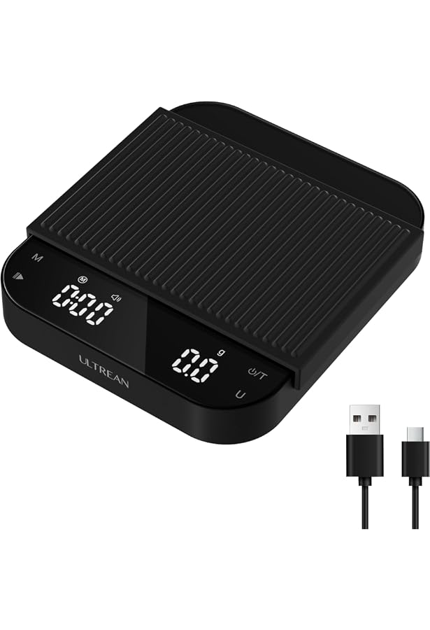 ShanSon Coffee Scale With Timer - 3kg/0.1g High Precision, Backlit Display, Rechargeable For Espresso & Pour Over