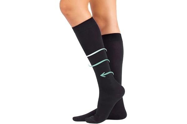 CALZITALY Mi-Bas de Contention en Coton avec Compression Graduée Moyenne 14-16 mm/Hg | Bleu, Gris, Noir | S, M, L, XL, XXL | Made in Italy