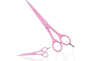 WISH BEAUTY,THE ROYAL ELEGANCE Tijeras de peluquería profesionales rosadas para cortar el pelo, juego de tijeras de peluquería y estuche (tijeras rosadas de 5.5 pulgadas)