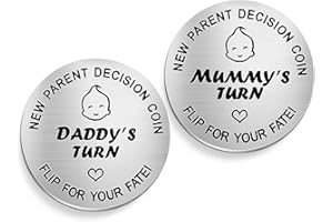 Moneda de Decisión de Nuevos Padres,Kucheed Nuevo Regalo de Embarazo para Bebés,Moneda Conmemorativa Divertida,Primer Regalo de Cumpleaños de Acción de Gracias de Navidad Del Día de Padres