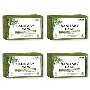 Chesta Bamboo Fiber Sanitary Pads -(Pack Of 4*20 = 80 Pads-XXL-330mm),Antibacterial,Rash-Free-Periods,Full-Day & Night,High Absorbent,Extra Long, Base Of Napkin - Organic and natural Biodegradable.