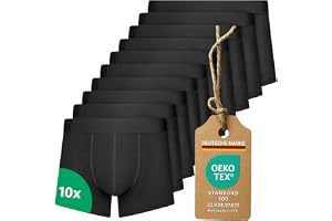 Calosy Boxershorts för män, 10-pack bomull svarta underbyxor, ventilerande underkläder män