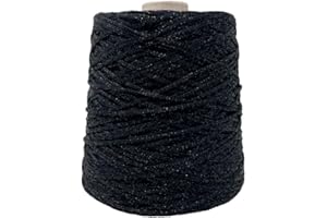 CHICCA BORSE Chicca Tutto Moda Filo per Maglia e Uncinetto 500 grammi 850 metri Misto cotone-viscosa-lurex Made in Italy alta qualità (Nero - Nero Lucido)