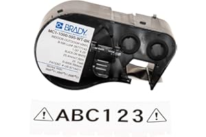 Brady MC1-1000-595-WT-BK Labels for BMP53/BMP51 Printers,Black on White,7.62m x 25.4mm