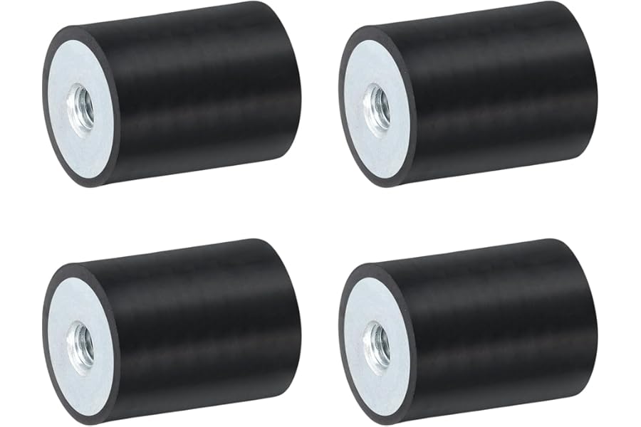 sourcing map 4Pcs 30 x 40mm M8 Thread Female Rubber Mounts, Vibration Isolators, Replaces Anti Vibration Pads Flat Silent Block Base Block