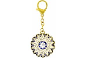 Juanxian FengShui 28 Hums Lotus Protection Wheel Amulet Keychain W4943