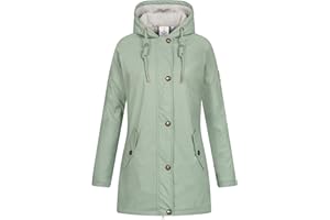 Ankerglut Damen Friesennerz Regenmantel Kapuze Gefüttert Wasserdicht Wetterfest Übergangsjacke #Ankerglutnebel Regenjacke