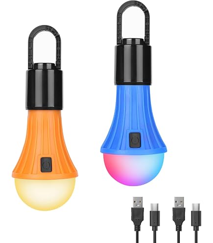 GAOUTO Lot De 3 Lampes De Camping LED Rechargeables - Portable, Étanche, 3 Modes - Idéal Urgence Et Plein Air