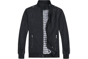 Allthemen Herren Jacke mit Stehkragen Übergangsjacke Herbst Freizeit Sportjacke Bomberjacke