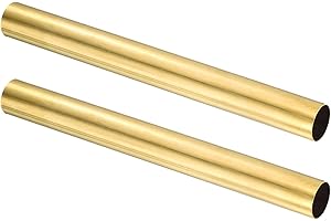 sourcing map 2Pcs H62 Brass Metal Round Tube, 20mm OD 0.5mm Wall Thickness 200mm Length Seamless Precision Straight Pipe Tubing for DIY Projects Crafts Gardening Industry Precision Applications