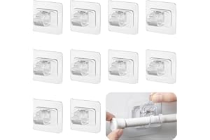 Dafencar Gardinenstangenhalter zum Kleben, 10pcs Gardinenstange zum Kleben, Einfaches Stimmungsvolles Gardinenstangenhalter Ohne Bohren, Gardinenstange Kleben für Wohnzimmer, Badezimmer, Schlafzimmer