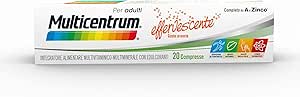 Multicentrum Adulti Effervescente, Integratore Alimentare Multivitaminico e Multiminerale Completo, Vitamine A-Z, Senza Glutine e Zuccheri, 20 compresse