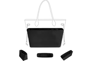 DGAZ Seide Handtasche Organizer für Neverfull PM/MM/GM, Taschenorganizer Tasche in Tasche Organizer, Taschenformer Einsatz mit Innentasche (Schwarz, MM)