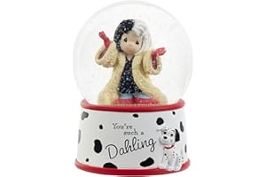Precious Moments Disney Cruella Musical Snow Globe | You’re Such A Dahling Cruella De Vil | 101 Dalmations Snow Globe | Disney Collectibles & Decor