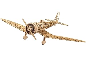 VILOYAGA Puzzle d'avion en Bois 3D à l'échelle 1:31 KA-14, kit d'avion en Bois de balsa découpé au Laser pour Adultes, modèle Statique Parfait pour Hommes (Manuel en Anglais Uniquement)