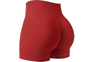 ZAAYO Damen Sport Shorts Hidden Scrunch Workout Auswirkungen Short 4.5 "Scrunch Butt Lifting Gym Short Nahtlose Booty Biker Shorts