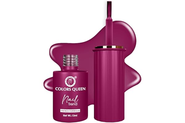 Colors Queen Nail Trend Glossy Nail Polish Chip Resisting & Quick Drying Nail Paint with High Shine 7 Toxin Free Formula Vegan & Cruelty Free Long Lasting & Vibrant Nail Paint for Women (Amaranh Red, 13ml)