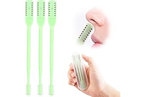 LUXIREMI 3 pièces Tondeuse à poils de nez de rotative à 360°, 2 en 1 nettoyeur de double face outil manuel portable d'élimination des poils de nez pour hommes femmes