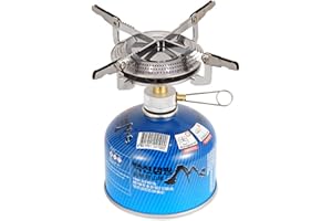Lixada Fornello da Campeggio a Gas Mini Pezzo Unico Bruciatore di Cottura in Lega di Titanio Pieghevole Campeggio a Gas BRS-3000T 2700W, Portatile Leggero, Picnic, Fornello da Cucina