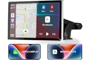 【2024 Verbessert】 Goaanz Wireless Carplay Display for Apple Carplay Android Auto Display, 7 Zoll Auto Touchscreen Wireless Carplay Bildschirm Tragbares Carplay mit Airplay/Siri/Goog-le Assistant