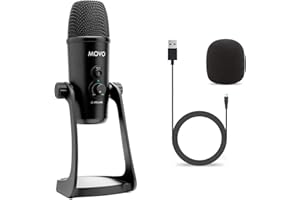 Movo UM700 Microfono USB da tavolo per computer con pattern di pick-up regolabili perfetto come microfono podcast, microfono per streaming, microfono da gioco, microfono per PC, microfono ASMR