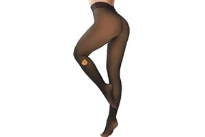DUCMODA fleecefodrade tights för kvinnor, falska genomskinliga leggings | Falska tunna varma strumpbyxor tjocka vinterleggings, en söm design, hög midja, mujer media, kallt väder