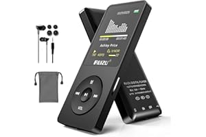 RUIZU Reproductor MP3 de 64 GB con Bluetooth 5.3, ultraligero (30 gramos), hasta 80 horas de duración de la batería, pantalla de 1,8 pulgadas, ideal para deportes, niños y adultos, admite tarjetas TF de