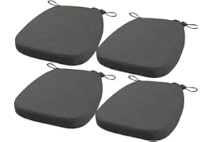 FIOVIP Cojín para Silla con Correas extraíbles, Lavable, Doble Antideslizante, Gran Elasticidad(40X38X33CM(5CM),Café Gris,4 Piezas)