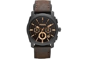 Fossil męski zegarek Machine, 42 mm, kwarcowy mechanizm z chronografem, pasek ze stali szlachetnej lub skóry