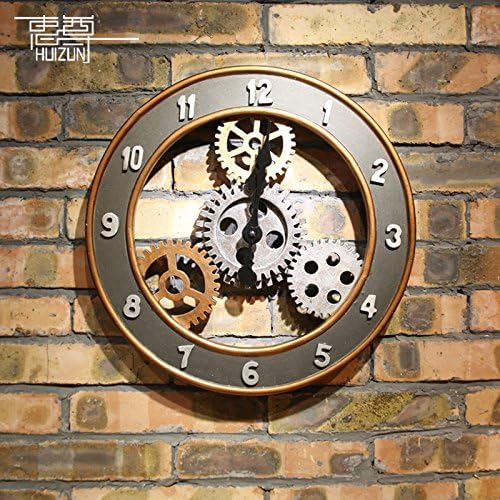 Continental antique gear wall clock Gear clock wall wall clock retro so old fashionable individual wooden living room jong