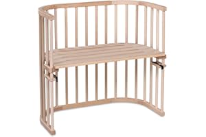 Cododo babybay Original en bois de hêtre massif I compact et convertible I Lit d'enfant réglable en continu et respectueux de l'environnement I berceau qui grandit avec l'enfant, naturel non traité