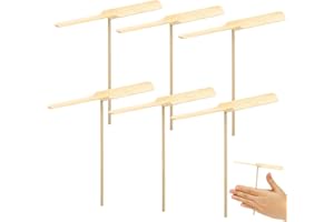 jojofuny Lot de 10 hélicoptères volants en bois libellule à la main pour enfants en plein air terrasse jardin jouet cadeau