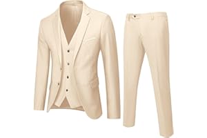 GÉNÉRIQUE Costume Homme Slim 3 Pièces Costume Business Wedding Party Veste Gilet & Pantalon Robe Bleu Hommes