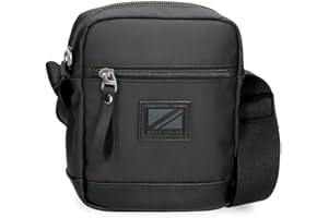 Pepe Jeans Straps Black Sac à bandoulière 15x19,5x6 cm Polyester avec détails en cuir synthétique