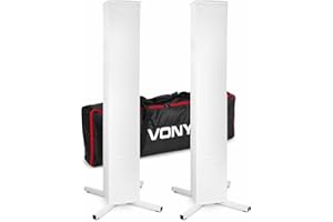 Luidspreker standaard / licht statief - Set van 2 - Vonyx DJP165 - witte en zwarte hoezen - Tassen (180.080)