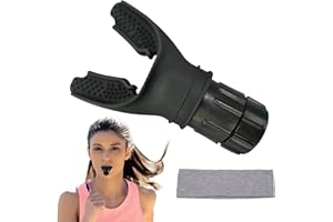 wimony Breathing Exerciser Trainer, Lung Trainer, Deep Breathing Lung Exercise Device, Lung Strengthener Adjusts Resistance to Improve Lung Capacity and 1 Grey Sports Headband