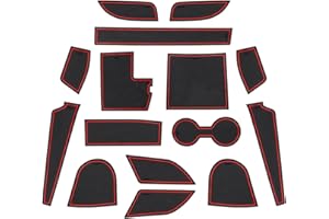 MARCHFA 15 PCS Anti-Dust Non-slip Inner Door, Cup, Arm Box, Storage Mat Rubber Mats Compatible for Stonic 2018 2019 2020 2021 2022 2023(Red)