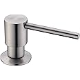 MIFULY Soap Dispeser for Kitchen Sink, Bult in Soap Dispenser, Kitchen Bathroom Sink Deck Mount Soap or Lotion Pump Dispenser Brushed Nickel, 500ml/17oz Pump Bottle