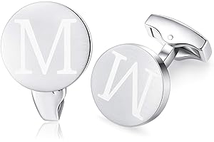 Honey Bear Carta Inicial Alfabeto Gemelos - Acero Inoxidable para la Camisa de los Hombres Regalo de Boda del Negocio,plata cepillada